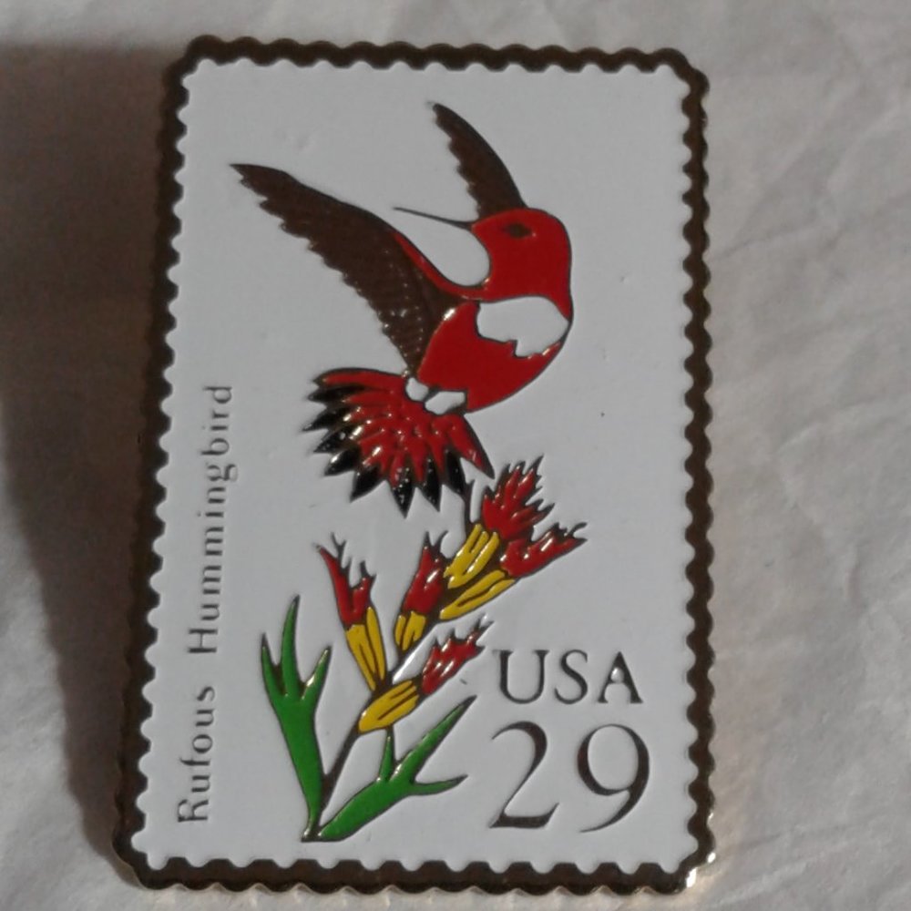 Rufous Hummingbird USA Metal Stamp Design 1992
